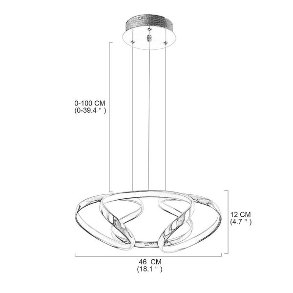 Artistic Curved Flower Shaped LED Modern Chandelier Hanging Lamp Pendant Light - Image 5