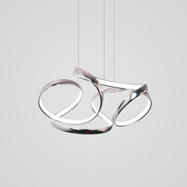 Artistic Curved Flower Shaped LED Modern Chandelier Hanging Lamp Pendant Light - Image 4