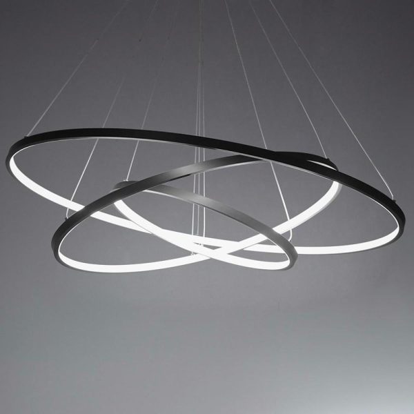 Adjustable Interweaved Ring Dimmable LED Modern Chandeliers Pendant Light - Image 7