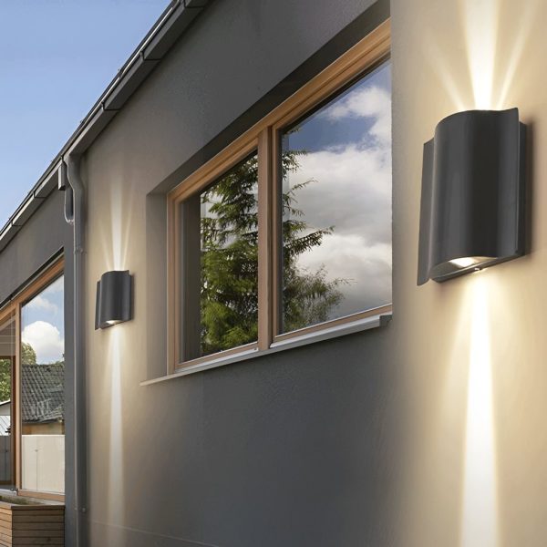 Arc Waterproof Wave Wall Sconces Outdoor Cool LED Up and Down Wall Mounted Lights - Image 2