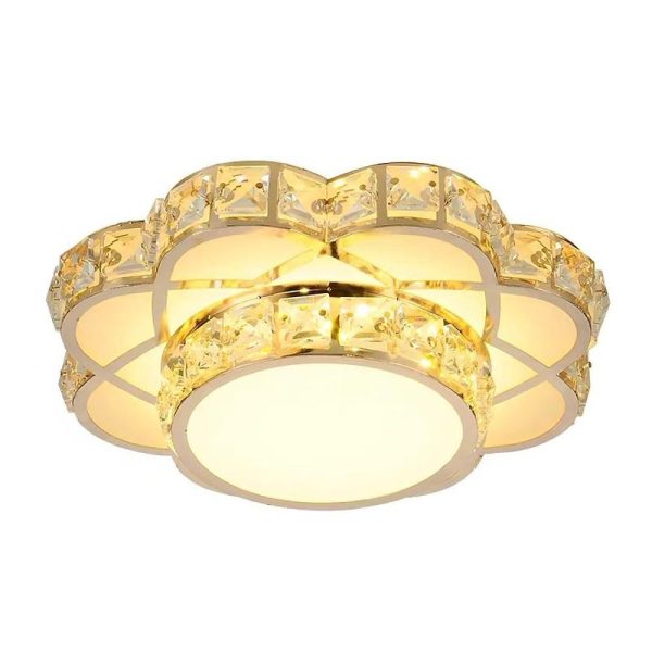 Flower Effect Metal Crystal LED Flush Mount Ceiling Light for Hallway Entryway Lighting - Image 5