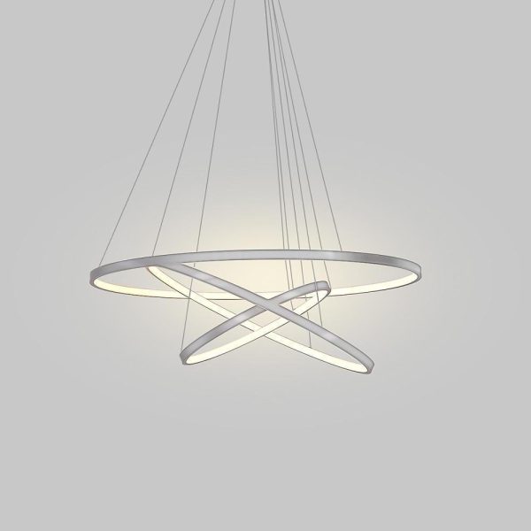 3 Ring Intterweaved Circle Design Pendant Lighting Aluminum Acrylic LED Ceiling Light - Image 16