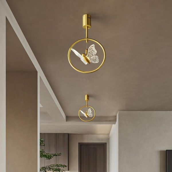 Butterfly Ring LED Nordic Ceiling Light Semi Flush Mount Ceiling Light with Acrylic Lampshade - Image 3