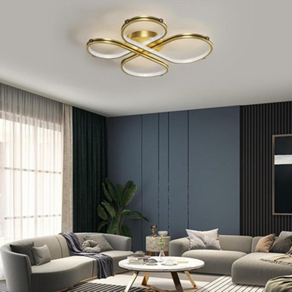 Circle Flower Design Dimmable LED Modern Ceiling Light Flush Mount Lighting - Image 4