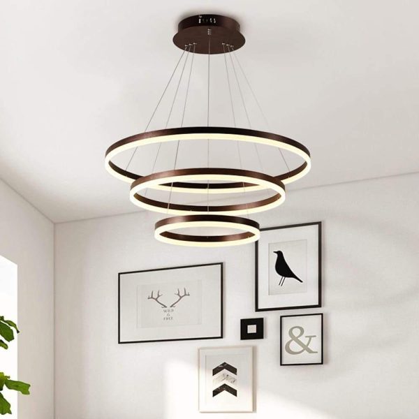 3 Circle Graduated Bedroom Pendant Lights Remote Control Pendant Lighting - Image 5