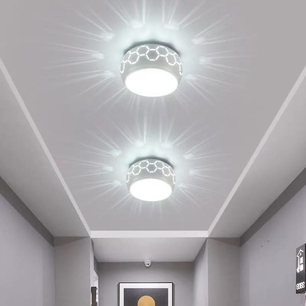 Globe Flush Mount Drum Light Hallway Entryway LED Ceiling Light - Image 2