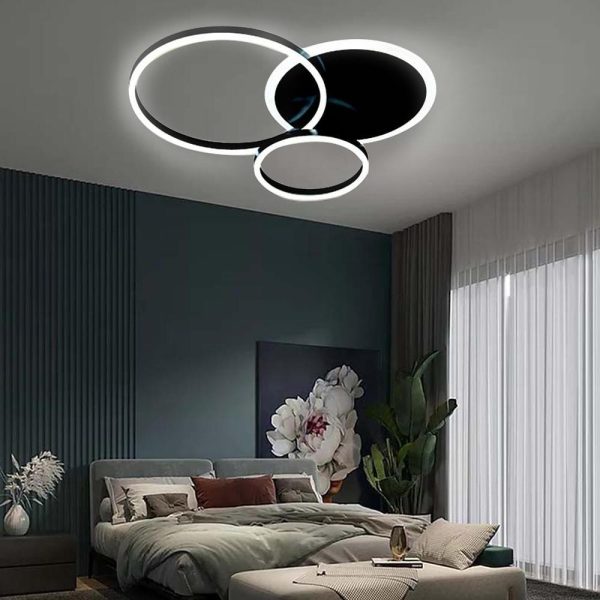 3-Layers LED Modern Circle Flush Mount Light - 3-Color Dimmable, 26"x20" - Image 4