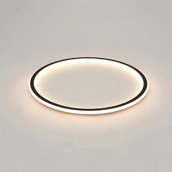 Circular Flush Mount Ceiling Light Minimalist Acrylic Metal Silica Gel LED Light - Image 3