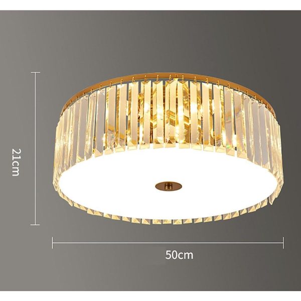 Candelabra Flush Mount Ceiling Light Metal Crystal Unique LED Light - Image 12
