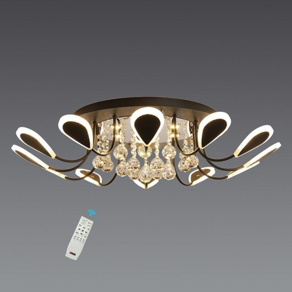 Creative Flower Shaped Dimmable LED Crystal Modern Ceiling Lights - Image 11