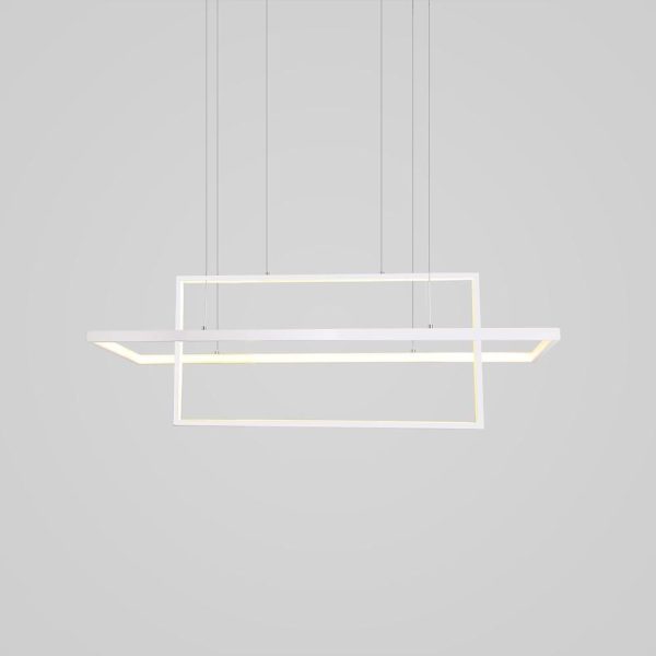 2 Rectangular LED Black Modern Pendant Lighting Hanging Ceiling Lights - Image 7
