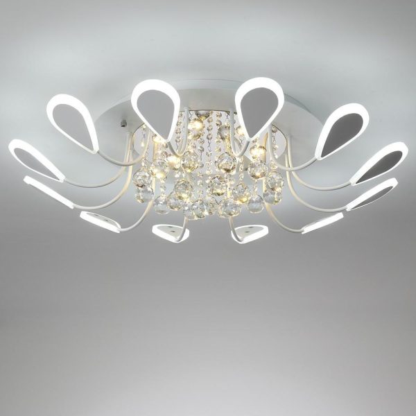 Creative Flower Shaped Dimmable LED Crystal Modern Ceiling Lights - Image 7