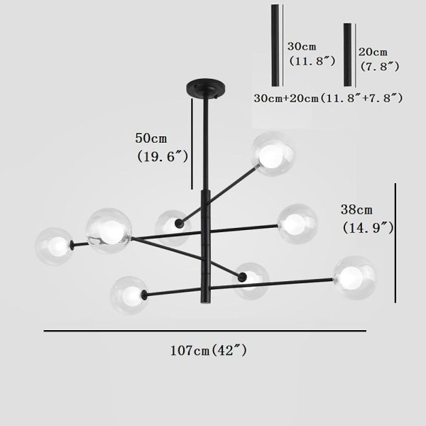Linear Sputnik Chandelier Black Coolest Chandeliers for Living Room 8 Bulbs - Image 7