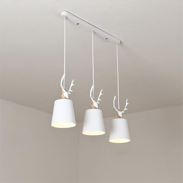 3 Light Antler Design LED Country Chandeliers Hanging Ceiling Lights - Image 7