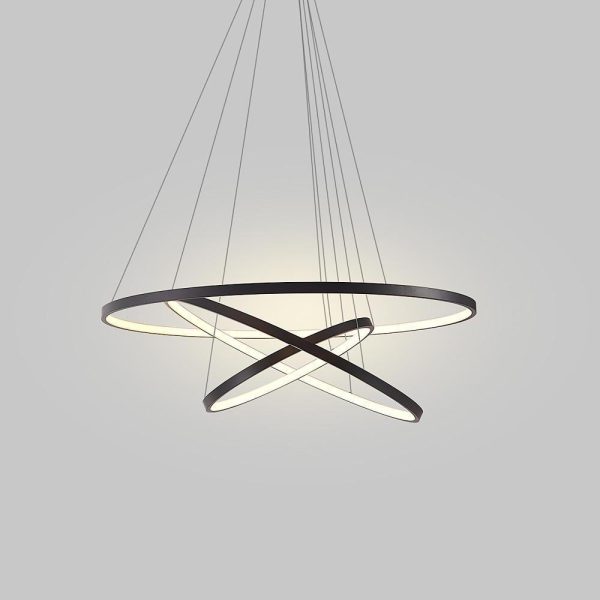 3 Ring Intterweaved Circle Design Pendant Lighting Aluminum Acrylic LED Ceiling Light - Image 17