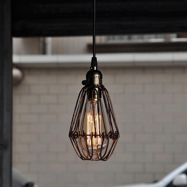 Nordic Vintage Metal Lantern Pendant Light LED Industrial Ceiling Light - Image 4