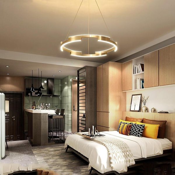 Modern Geometrical Circle Chandelier Pendant Light for Bedroom - Image 2