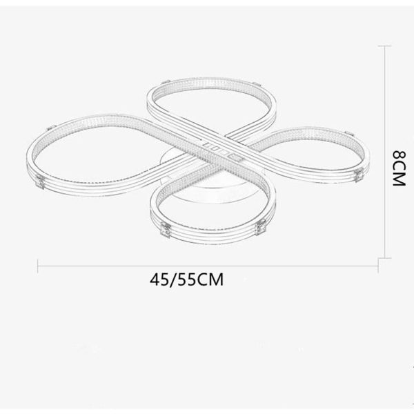Circle Flower Design Dimmable LED Modern Ceiling Light Flush Mount Lighting - Image 8