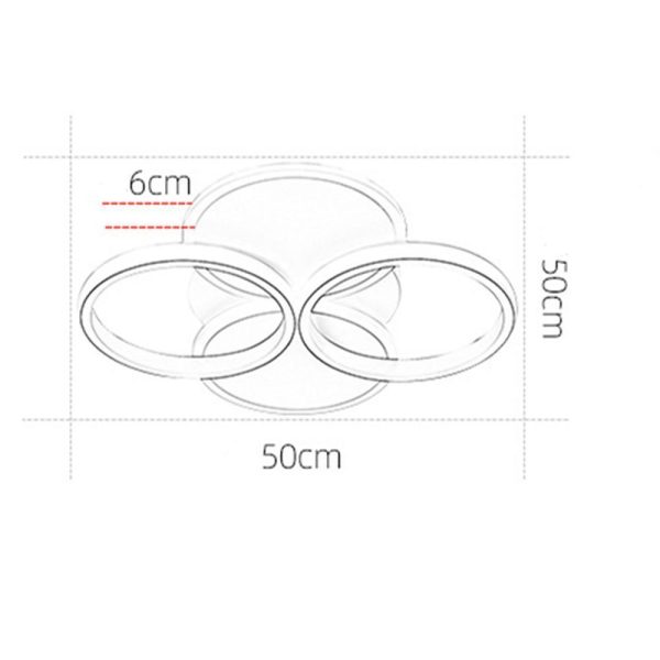 4 Circle Flush Mount Ceiling Light Modern Geometrical LED Light - Image 5