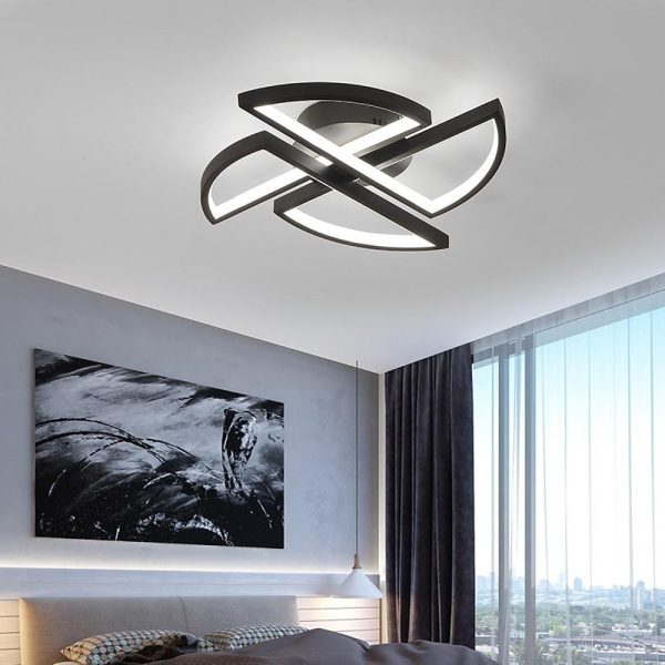 Geometric Flush Mount Ceiling Light 4 Semi Circle Metal LED Light - Image 7