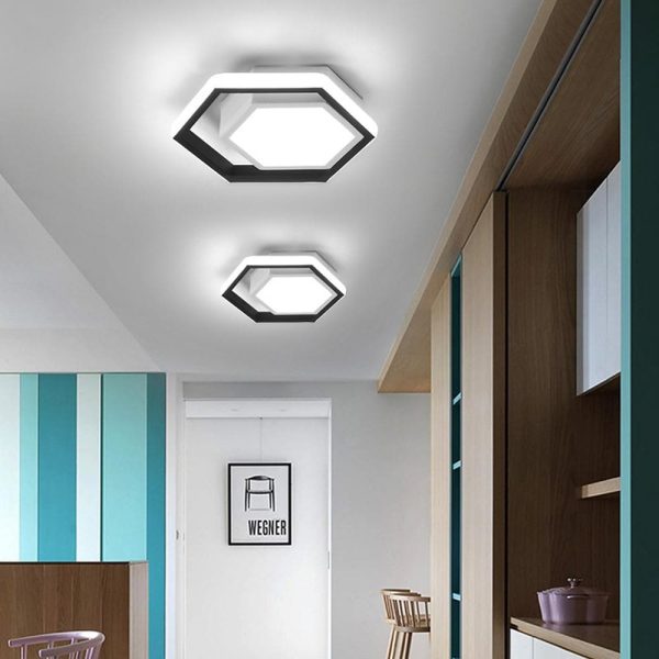 Hexagon Shaped LED Modern Flush Mount Lighting Ceiling Lights Hanging Light - Image 3