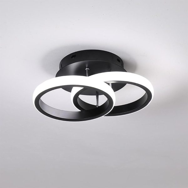 2 Circle Flush Mount Lighting Fixtures Metal LED Living Room Ceiling Lights - Image 5