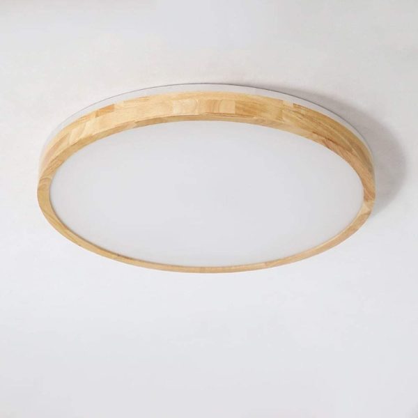 Circular Kitchen Flush Mount Lighting Bamboo Acrylic LED Living Room Ceiling Lights - Image 6
