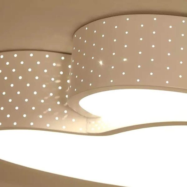 Heart Shaped Painted Metal Flush Mount Ceiling Light With Dimmable Ambient LED Light - Image 5
