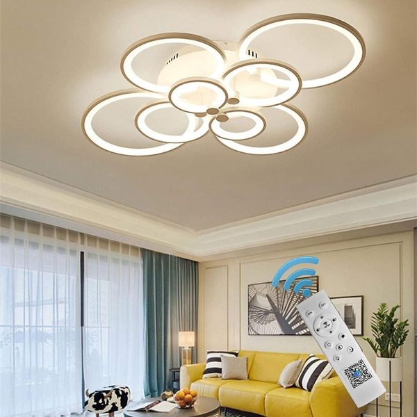 Elegant Semi Flush Mount Ceiling Lights with Unique Overlapping Rings - Image 17