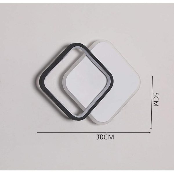 2 Square Acrylic Reflective Style Design Flush Mount Lighting LED Ceiling Light - Image 5