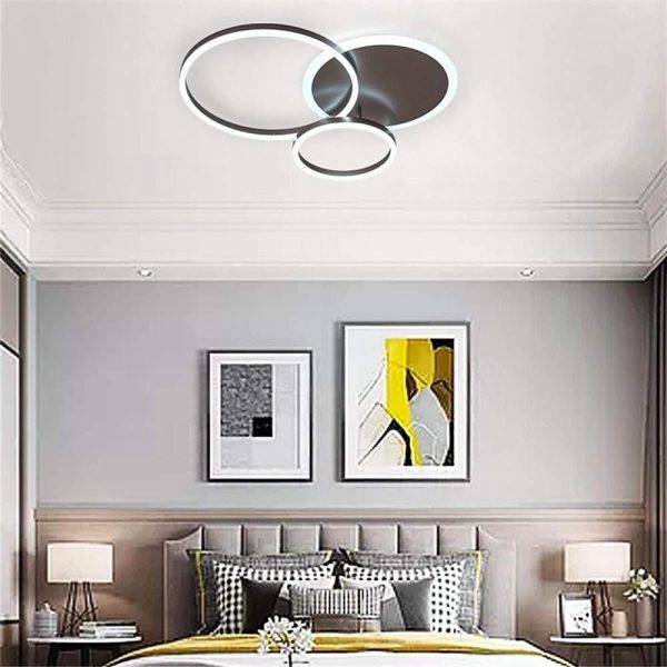 3-Layers LED Modern Circle Flush Mount Light - 3-Color Dimmable, 26"x20" - Image 5