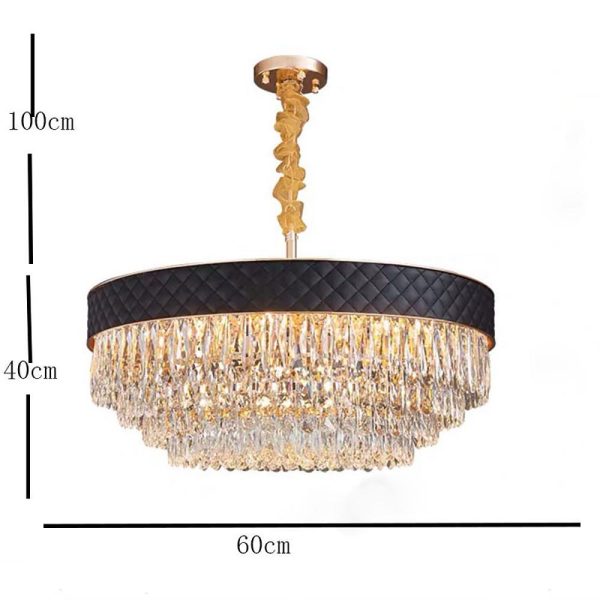 Drum Shaped LED Electroplated Crystal Modern Chandelier Pendant Light - Image 4