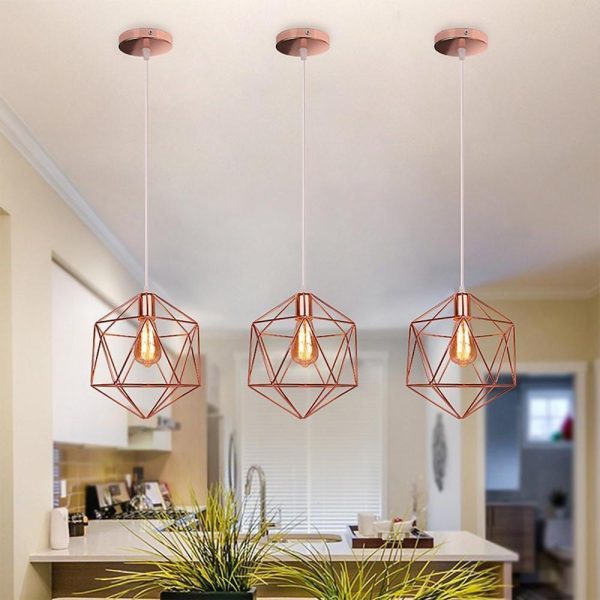 Geometric Cage LED Industrial Modern Ceiling Light Flush Mount Lighting - Image 2