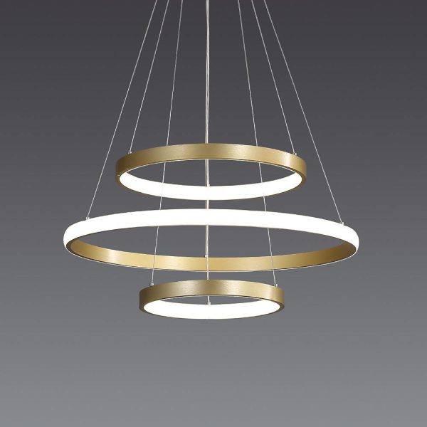 Circles Dimmable LED Adjustable Gold Contemporary Chandeliers Island Lights - Image 3