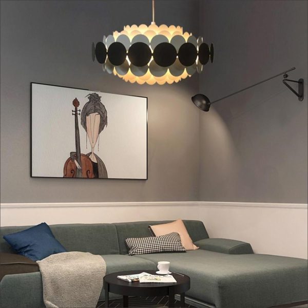 Circles Frills Blue Pendant Light Metal Stylish Living Room Ceiling Light - Image 6