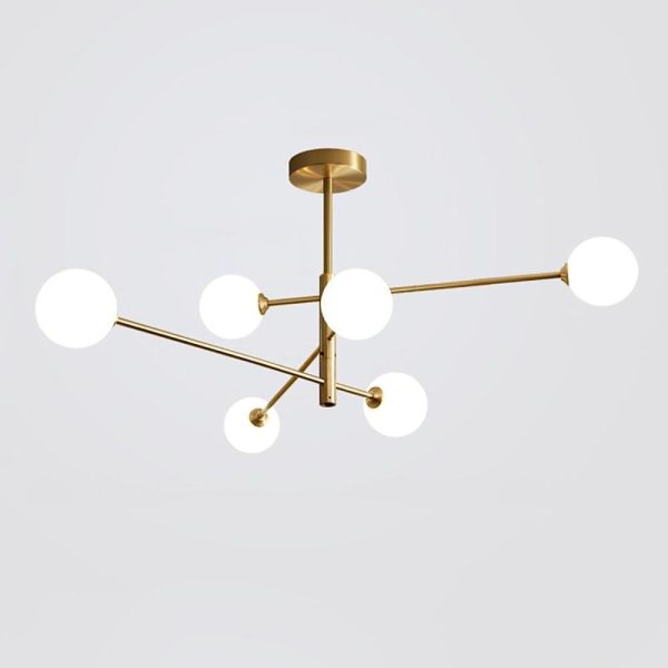 6-light LED Electroplated Glass Gold Modern Pendant Lighting Ceiling Lights - Image 6