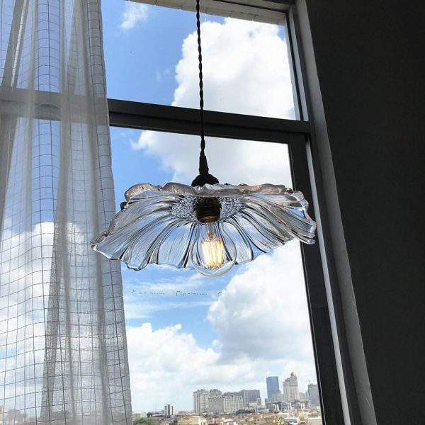 Flower Shape Glass Electroplated LED Nordic Pendant Light Chandeliers - Image 3