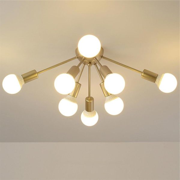 8 Light Cluster Gold Flush Mount Light Modern Metal LED Ceiling Light - Image 2