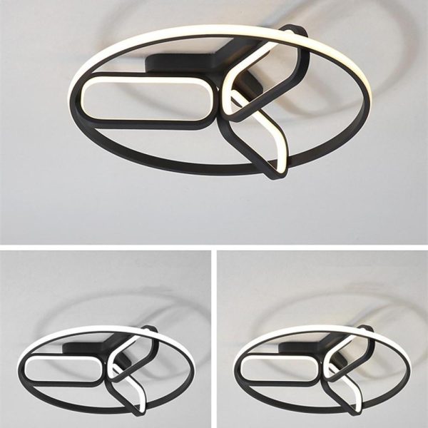 Modernist Rounded Rectangles Circle LED Flush Mount Ceiling Light for Bedroom - Image 5