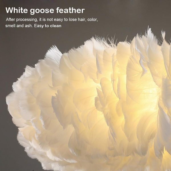 Round Feathers LED Nordic Ceiling Lights Flush Mount Lighting Chandelier - Image 16