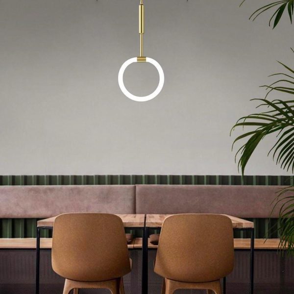Circle LED Gold Modern Pendant Light Hanging Lamp Island Lights Chandelier - Image 4