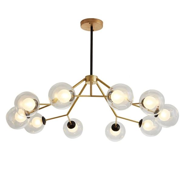 Geometric LED Nordic Glass Sputnik Chandeliers Pendant Light Hanging Lamp - Image 5