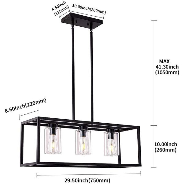 Box Lanterns Rectangular Chandelier Industrial Foyer Chandelier Dining Room Chandelier - Image 6