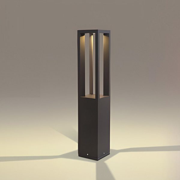 Black Aluminum Garden Bollard LED 7W 4-Beam Lighting - Image 9