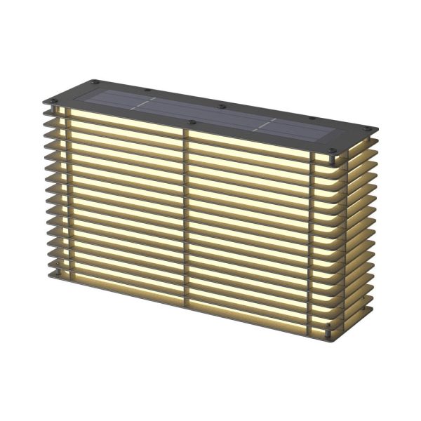 Waterproof Square Grids Stainless Steel Black Modern Solar Wall Lights - Image 8