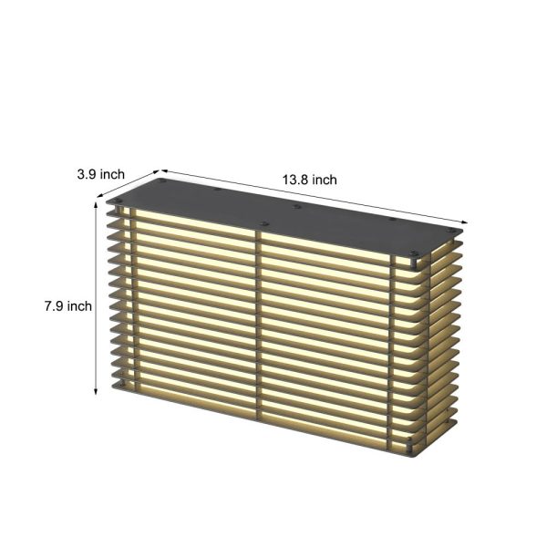 Waterproof Square Grids Stainless Steel Black Modern Solar Wall Lights - Image 6