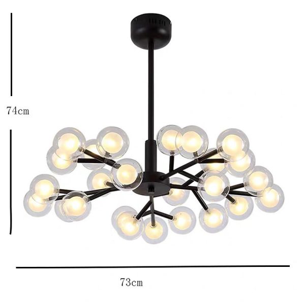 25 Lights LED Cluster Glass Bubble Sputnik Chandelier Hanging Ceiling Lights - Image 9