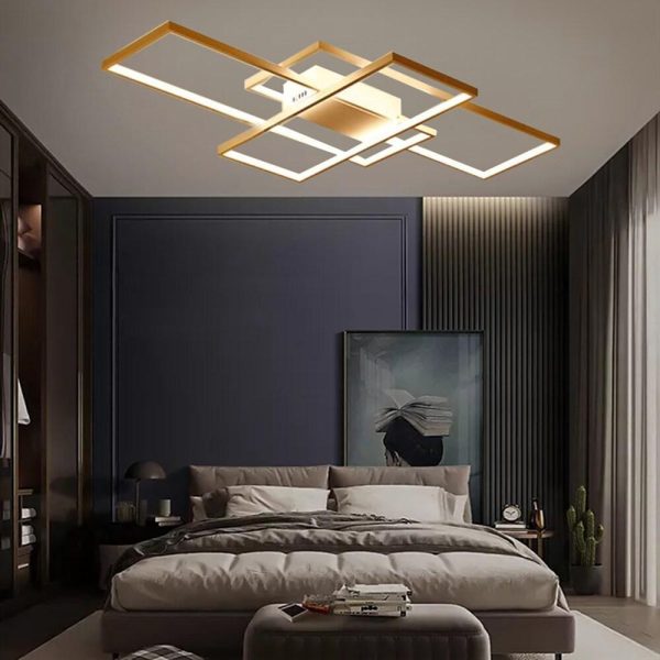 Multi Rectangle Large Flush Mount Ceiling Light with 3 Integrated Tiered Lights - Image 3