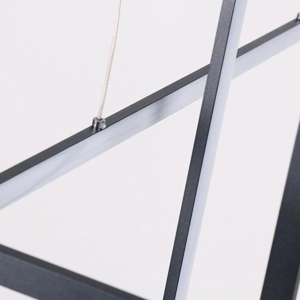 2 Rectangular LED Black Modern Pendant Lighting Hanging Ceiling Lights - Image 11