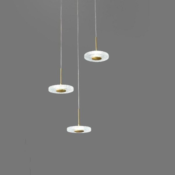 Circular Acrylic Copper LED Gold Nordic Pendant Lighting Hanging Ceiling Lights - Image 4